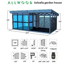 Allwood Solvalla, Studio Cabin Kit, Garden House