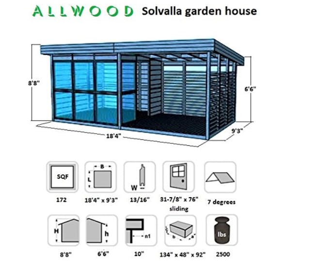 Allwood Solvalla, Studio Cabin Kit, Garden House