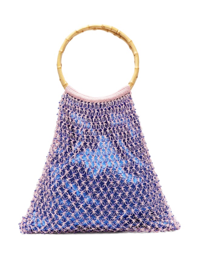 Aphrodite Bamboo-Handle Beaded Crochet Bag