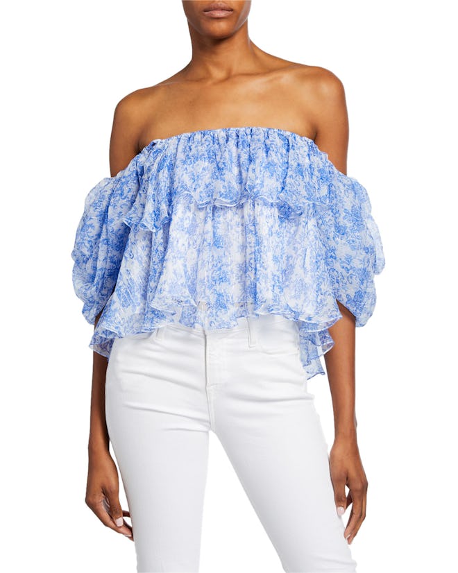 Brooke Off-Shoulder Tiered Ruffle Blouse