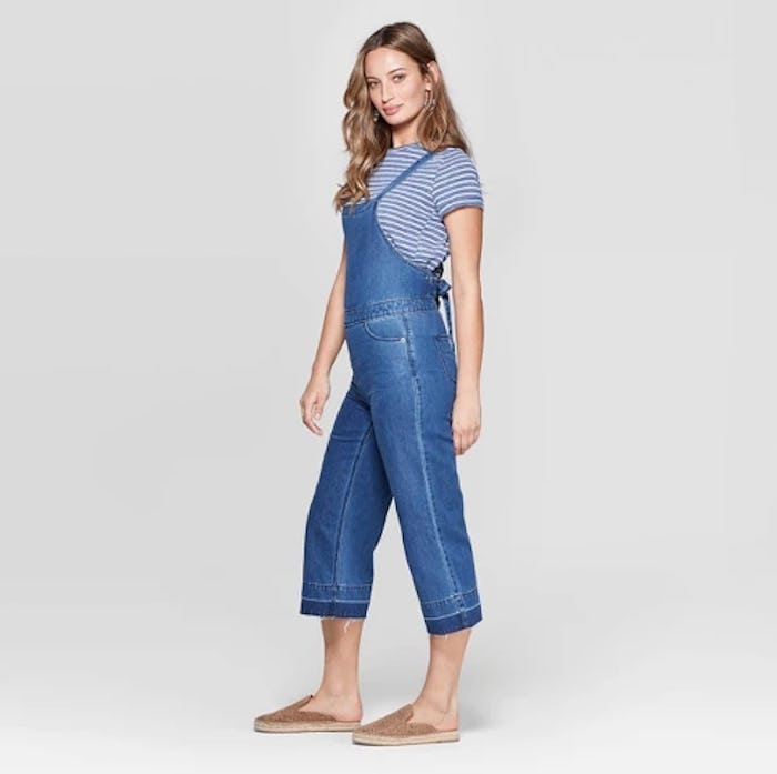 Universal Thread Women's Sleeveless Apron Back Cropped Overalls