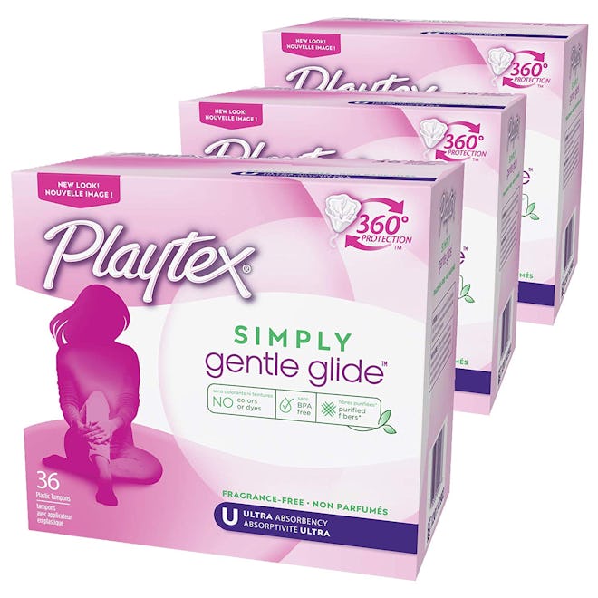 Playtex Simply Gentle Glide Unscented Tampons with Ultra Absorbency (Pack of 3)