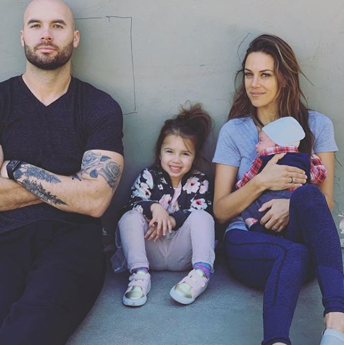 Jana Kramer and Mike Caussin with their two kids who they aren't afraid to argue in front of