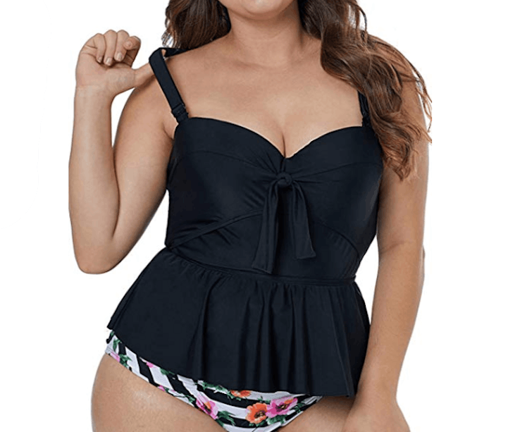 Uniarmoire Plus-Size High-Waist Two-Piece Swimsuit