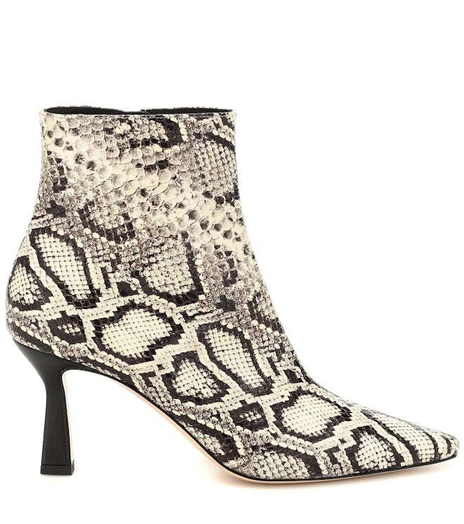 Lina Snake-Effect Leather Ankle Boot