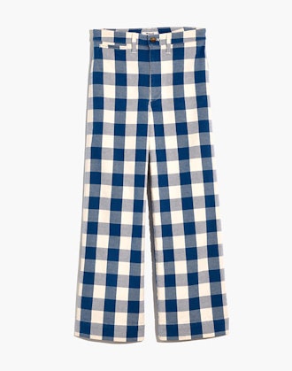 Emmett Wide-Leg Crop Pants In Gingham Check