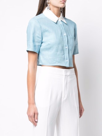 Cropped Button-up Shirt 