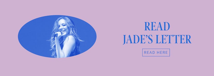 "Read Jade's letter" blue text next to Jade's photo