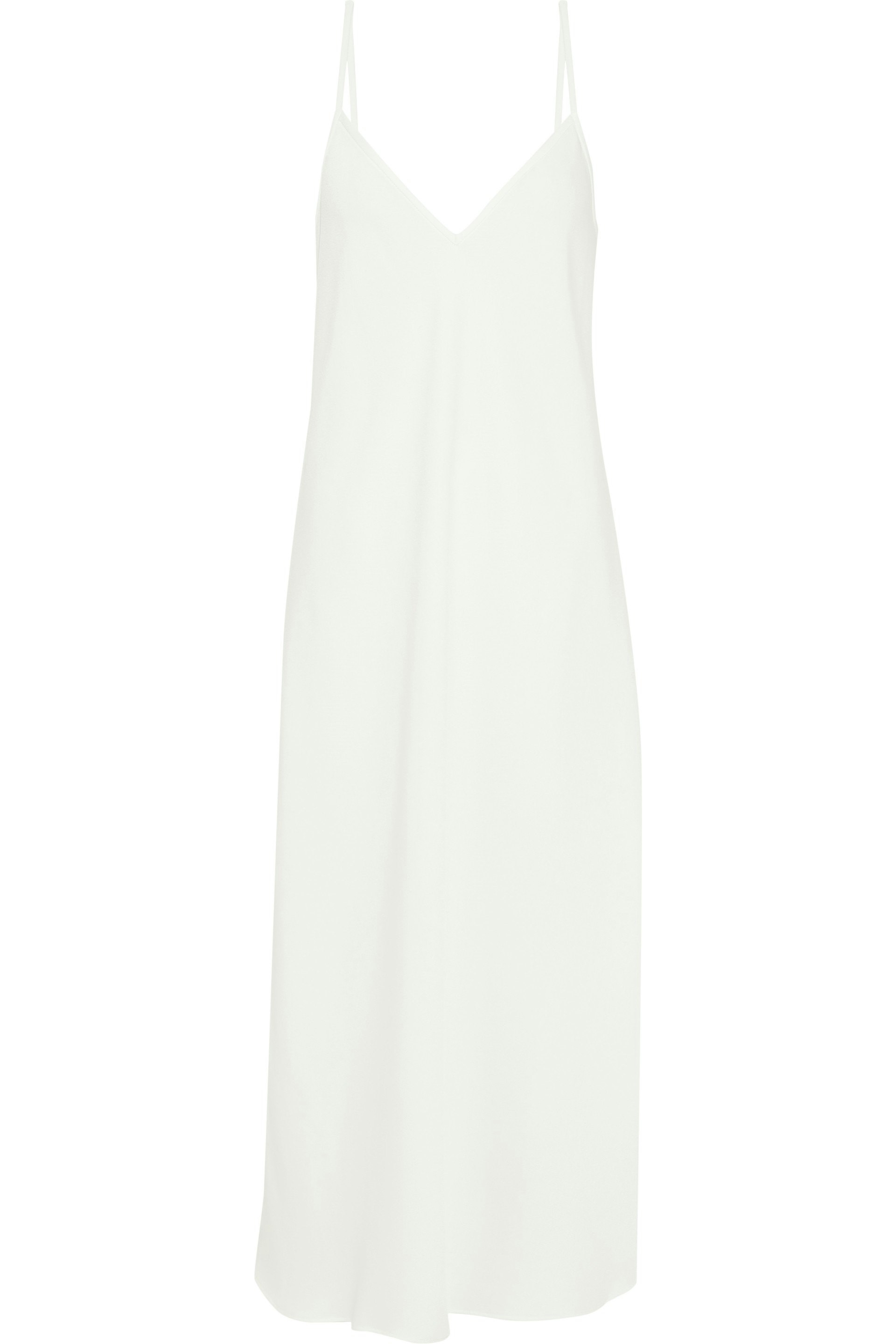 plain white slip dress