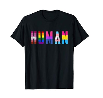 HUMAN Flag LGBT Gay Pride T Shirt