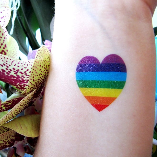 Rainbow Heart (Temporary) Tattoo