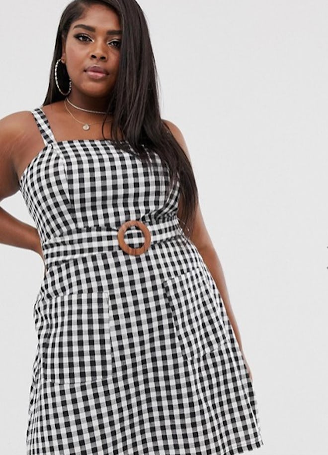 ASOS Curve Square Neck Linen Dress