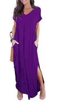 GRECERELLE Women's Loose Casual Split Maxi Dress