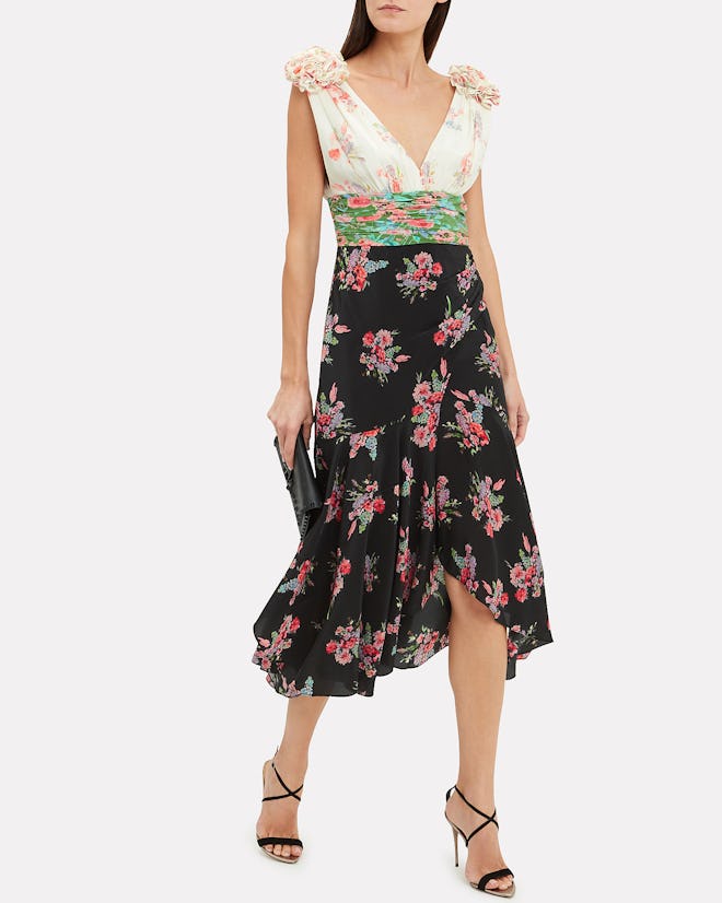 Lolly Mixed Floral Midi Dress 