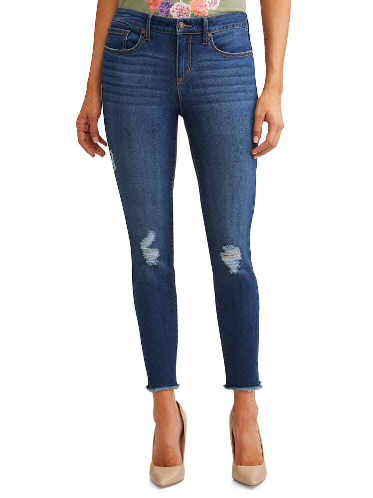 Sofía Skinny Destructed Mid Rise Ankle Jean Women's