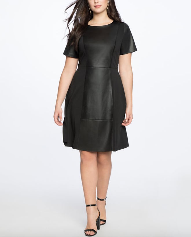 Faux Leather and Ponte Mix Dress 