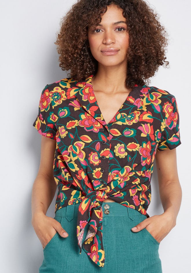 Wisely Tied Button-Up Top