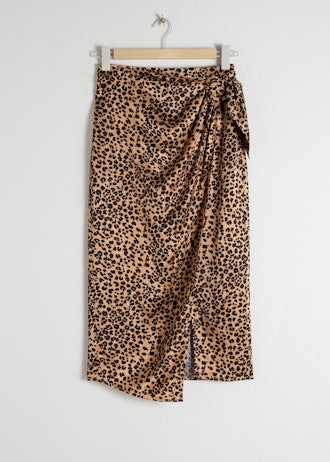 Satin Leopard Sarong Skirt