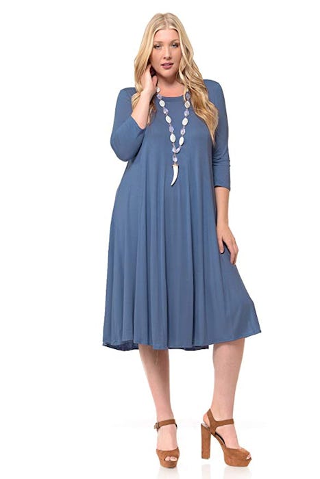 Pastel by Vivienne Plus Size A-Line Trapeze Midi Dress