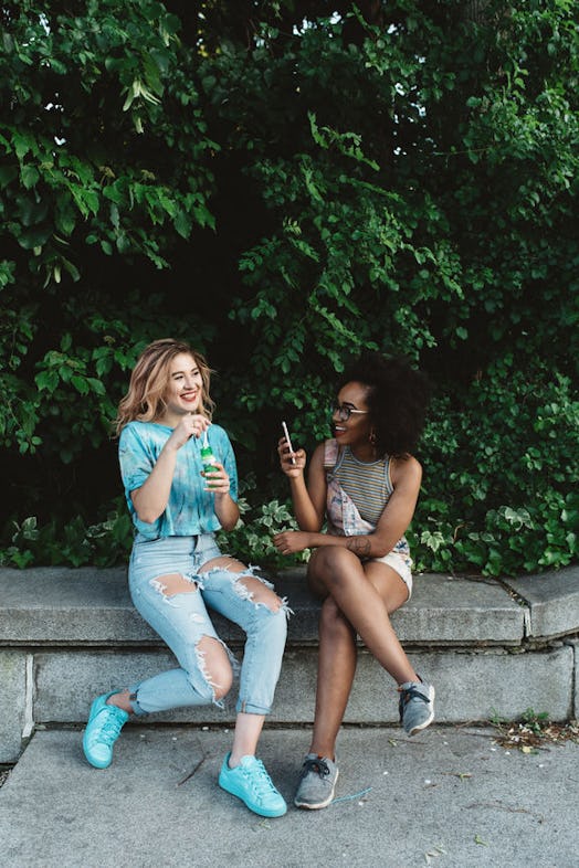 2 young millennials slaying the social media game with slay captions on Instagram.