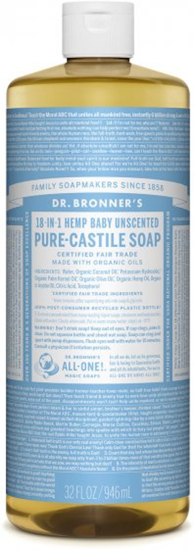 Dr. Bronner's Baby Unscented Pure-Castile Liquid Soap