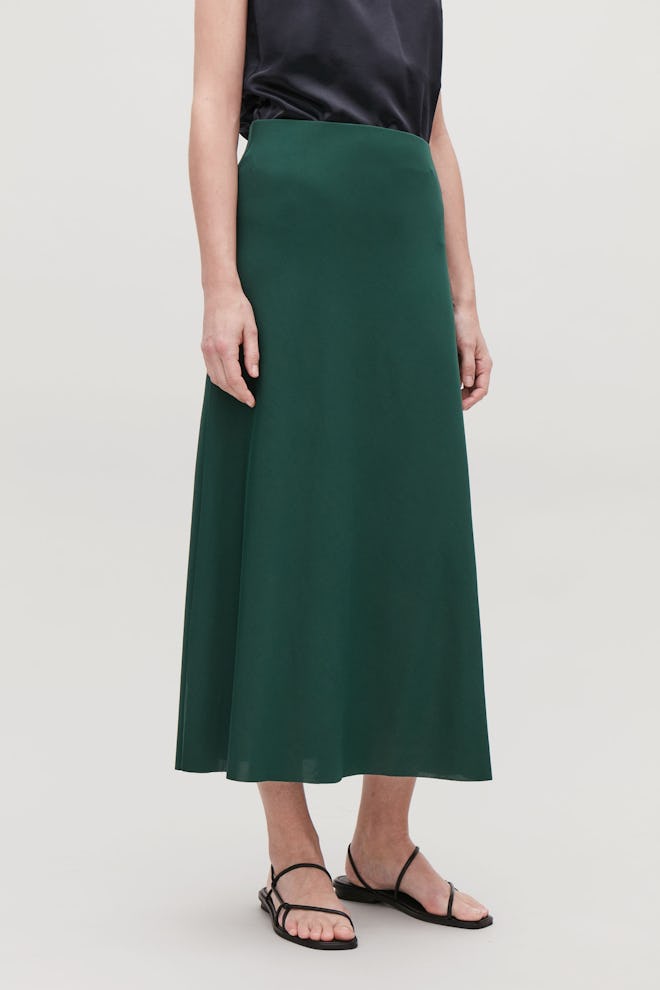 Long A-Line Jersey Skirt