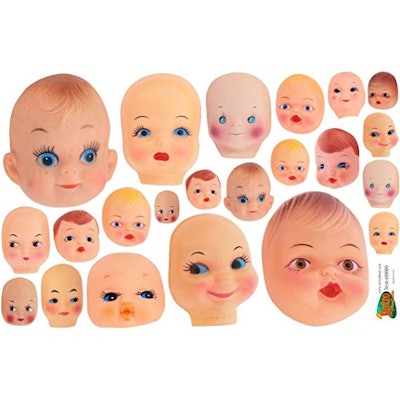 Creepy Doll Heads Vinyl Stickers