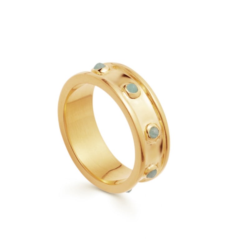 Amazonite Gold Calima Ring 