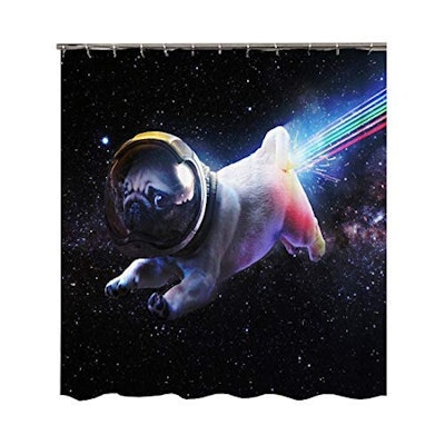 Astronaut Dog Shower Curtain