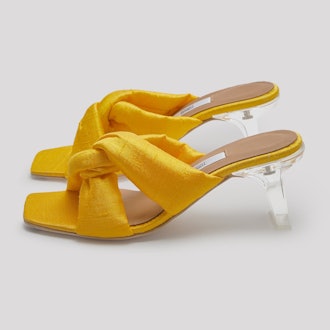 Gracia Yellow Silk Sandals