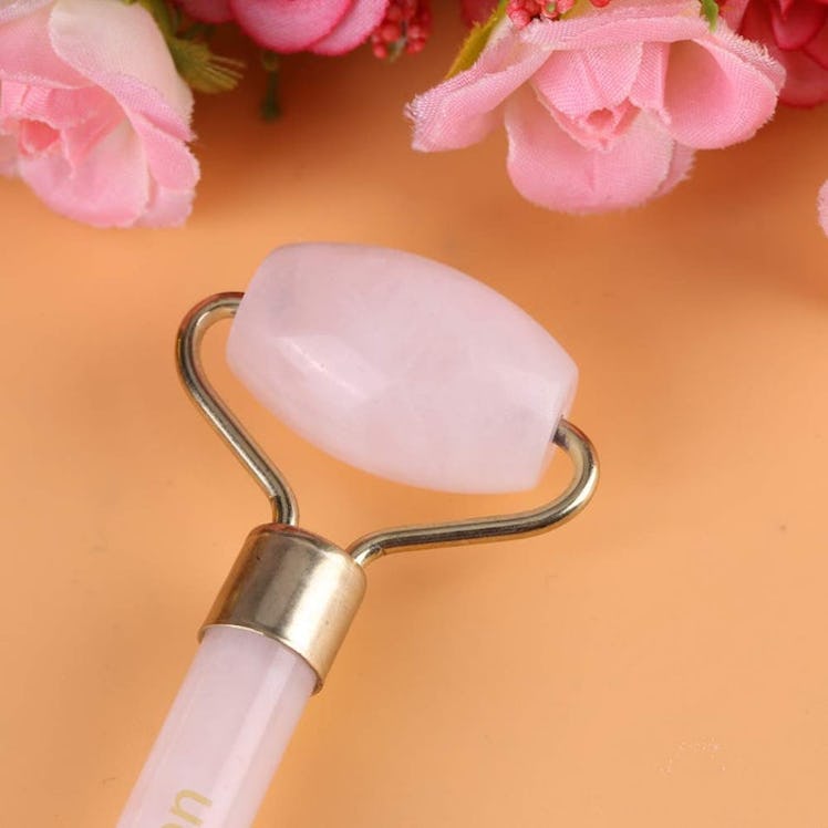 Akozon Rose Quartz Beauty Roller