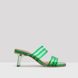 Helena Green Vinyl Sandals