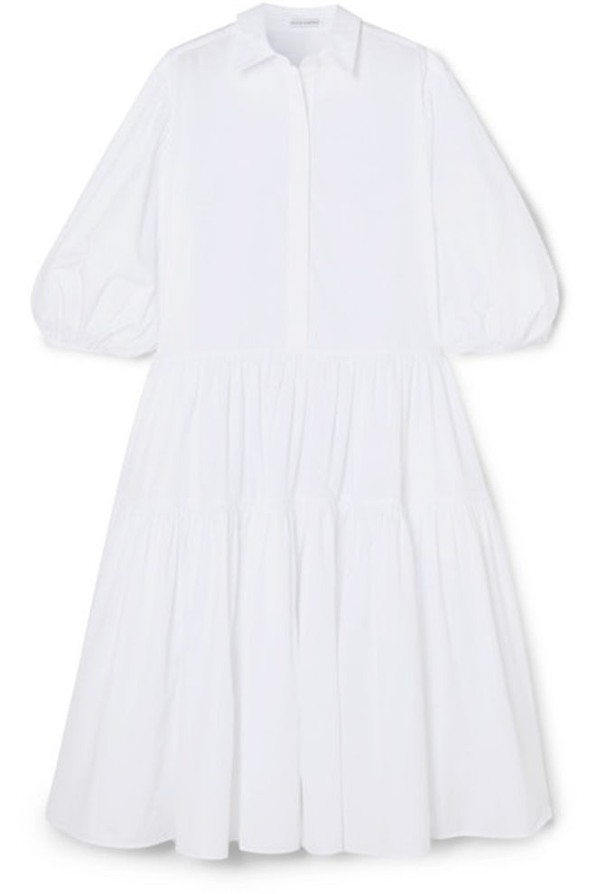 Amy Oversized Tiered Cotton-Poplin Shirt Dress