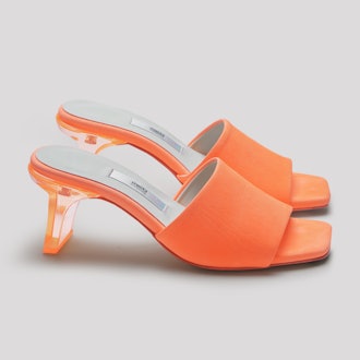 Gabriella Neon Orange Leather Sandals
