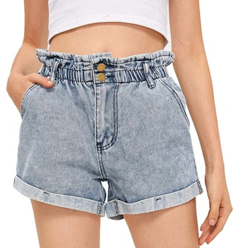 Milumia High-Waisted Hemming Jean Shorts