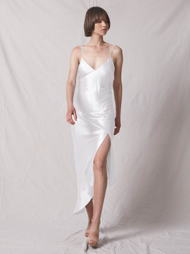 Jagger Asymmetrical Slip Dress - Ivory 