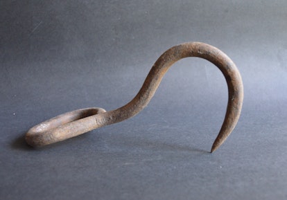 A rusty hook, like from the scary campfire story.