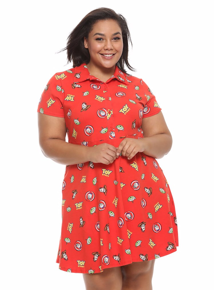 Red Collared Plus Size Dress