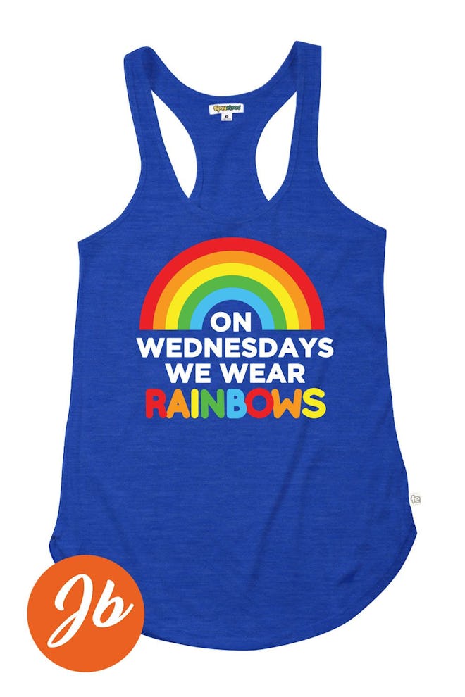 On Wednesday's We Wear Rainbows Tank Top