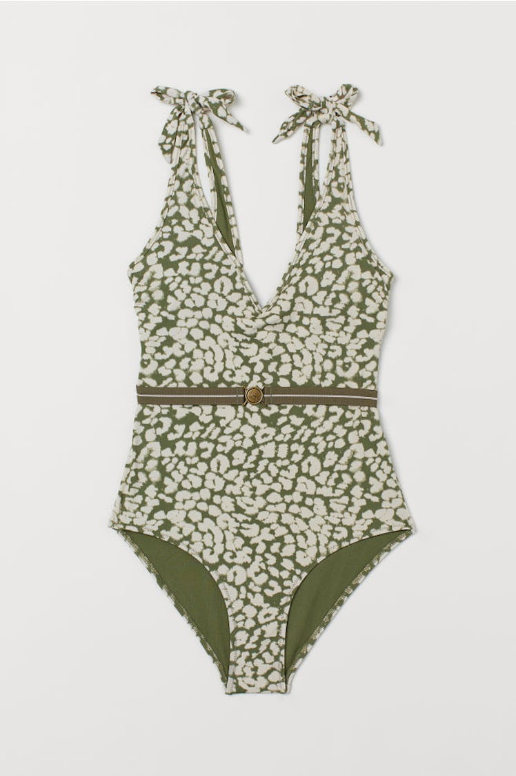 V-neck Swimsuit with Belt