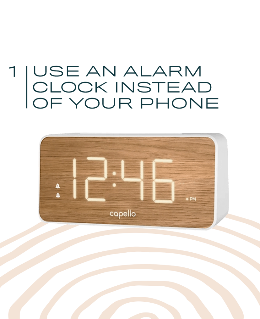 Capello® Extra Large Display Digital Alarm Clock White/Pine