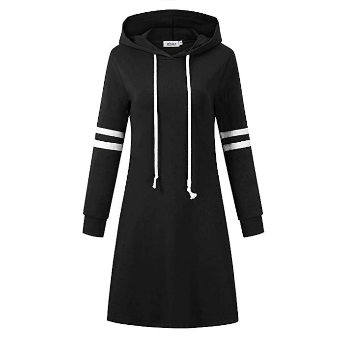 MISSKY Knee Length Slim Pullover Hoodie Dress