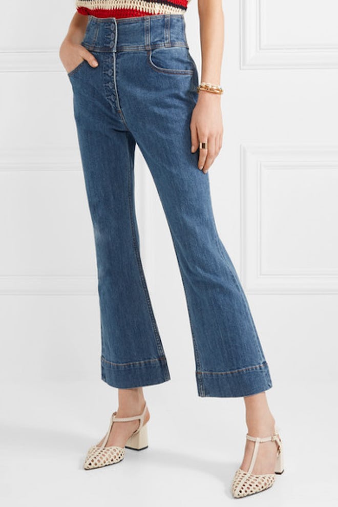 Ellis Cropped High-Rise Flared Jeans