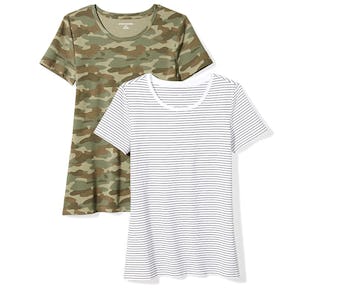 Amazon Essentials Women's Classic-Fit Short-Sleeve Crewneck T-Shirts (2 Pack)