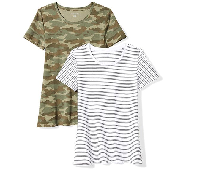 Amazon Essentials Women's Classic-Fit Short-Sleeve Crewneck T-Shirts (2 Pack)
