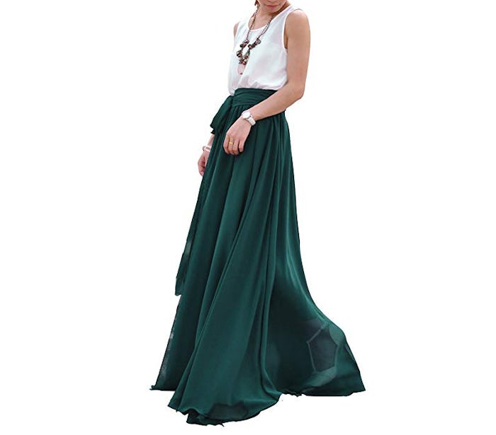 MELANSAY Chiffon High Waist Maxi Skirt