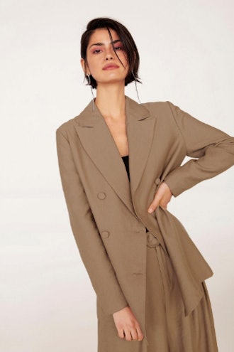 EMRATA Business As Usual Oversized Double Breasted Blazer
