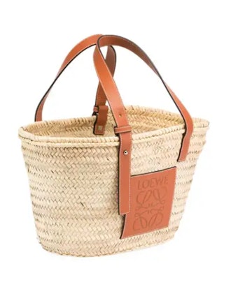 Small Raffia Basket Tote Bag