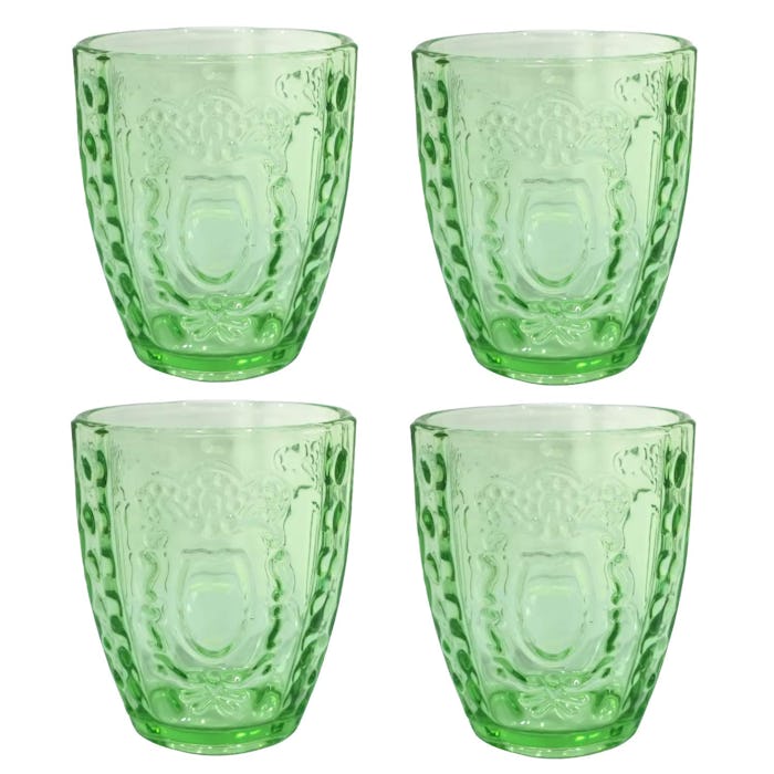 La Jolie Muse Embossed Drinking Glasses (Set of 4)