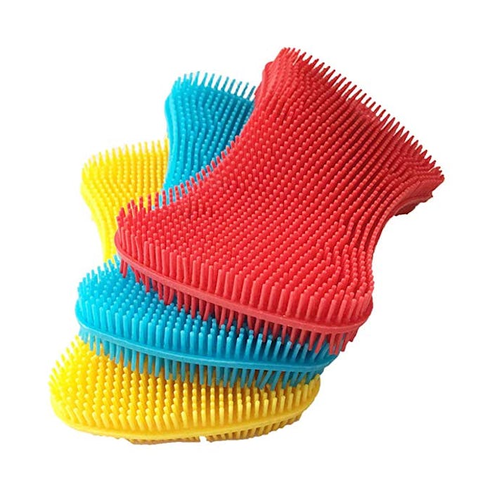 Silicone Sponge Dish Washing Kitchen Scrubber 